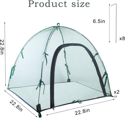 2pack Pest Guard Cover,22.8x22.8x22.8 Inches Garden Mesh Plant Cover Insect Bird Barrier Netting Mesh Outdoor Mesh Plant Enclosure Plant Tent Cover Pest Protection Guard for Fruit Vegetables