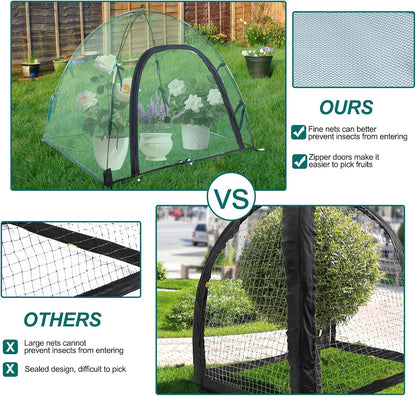 2pack Pest Guard Cover,22.8x22.8x22.8 Inches Garden Mesh Plant Cover Insect Bird Barrier Netting Mesh Outdoor Mesh Plant Enclosure Plant Tent Cover Pest Protection Guard for Fruit Vegetables