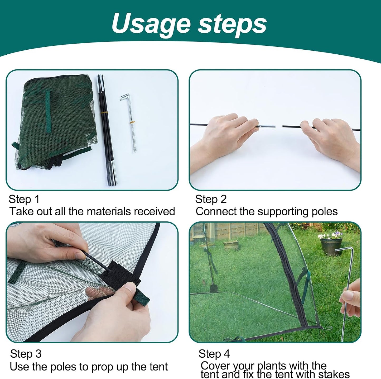 2pack Pest Guard Cover,22.8x22.8x22.8 Inches Garden Mesh Plant Cover Insect Bird Barrier Netting Mesh Outdoor Mesh Plant Enclosure Plant Tent Cover Pest Protection Guard for Fruit Vegetables