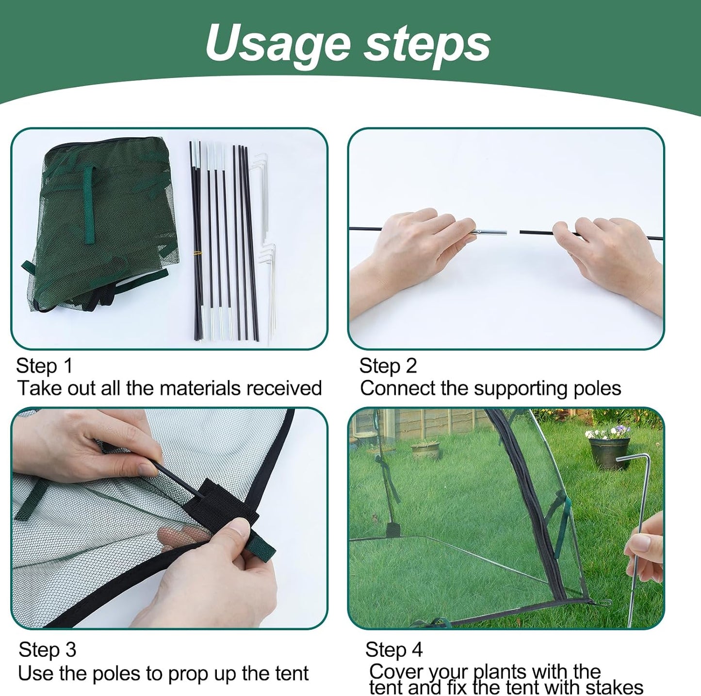 2pack Pest Guard Cover,22.8x22.8x22.8 Inches Garden Mesh Plant Cover Insect Bird Barrier Netting Mesh Outdoor Mesh Plant Enclosure Plant Tent Cover Pest Protection Guard for Fruit Vegetables