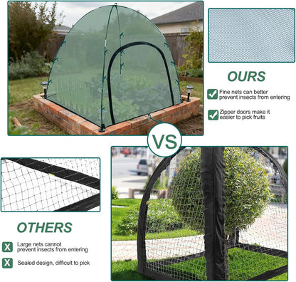 2pack Pest Guard Cover,22.8x22.8x22.8 Inches Garden Mesh Plant Cover Insect Bird Barrier Netting Mesh Outdoor Mesh Plant Enclosure Plant Tent Cover Pest Protection Guard for Fruit Vegetables