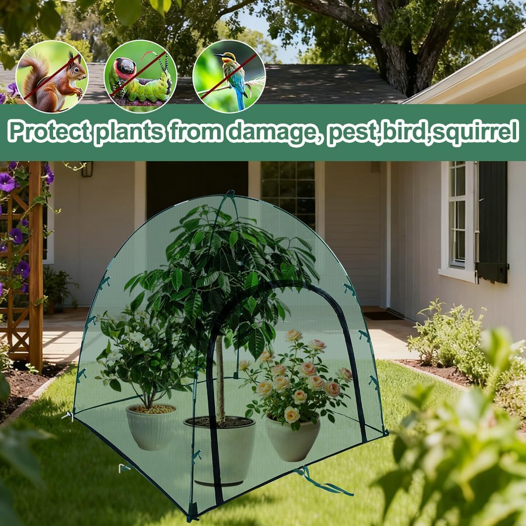 2pack Pest Guard Cover,22.8x22.8x22.8 Inches Garden Mesh Plant Cover Insect Bird Barrier Netting Mesh Outdoor Mesh Plant Enclosure Plant Tent Cover Pest Protection Guard for Fruit Vegetables