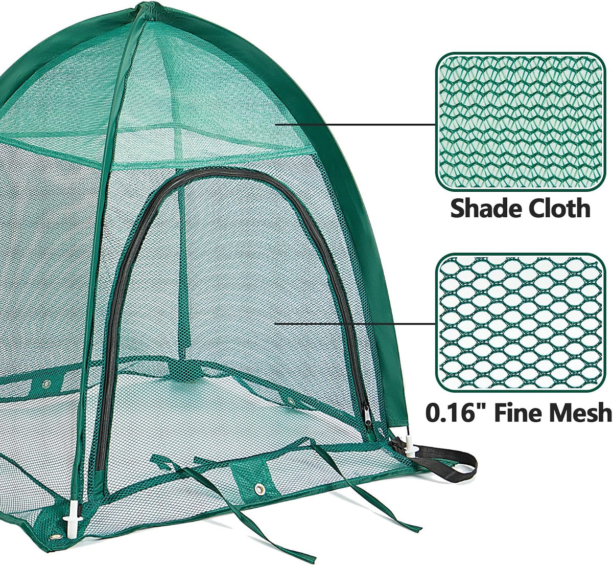 2 Pack Pop up Plant Cover, Garden Netting for Raised Beds, Crop Cage, Blueberry Bush Netting Cover with Metal Spikes Protect Plants Against Birds, Small Animals and Direct Sunlight - 28" x 28" x 30"