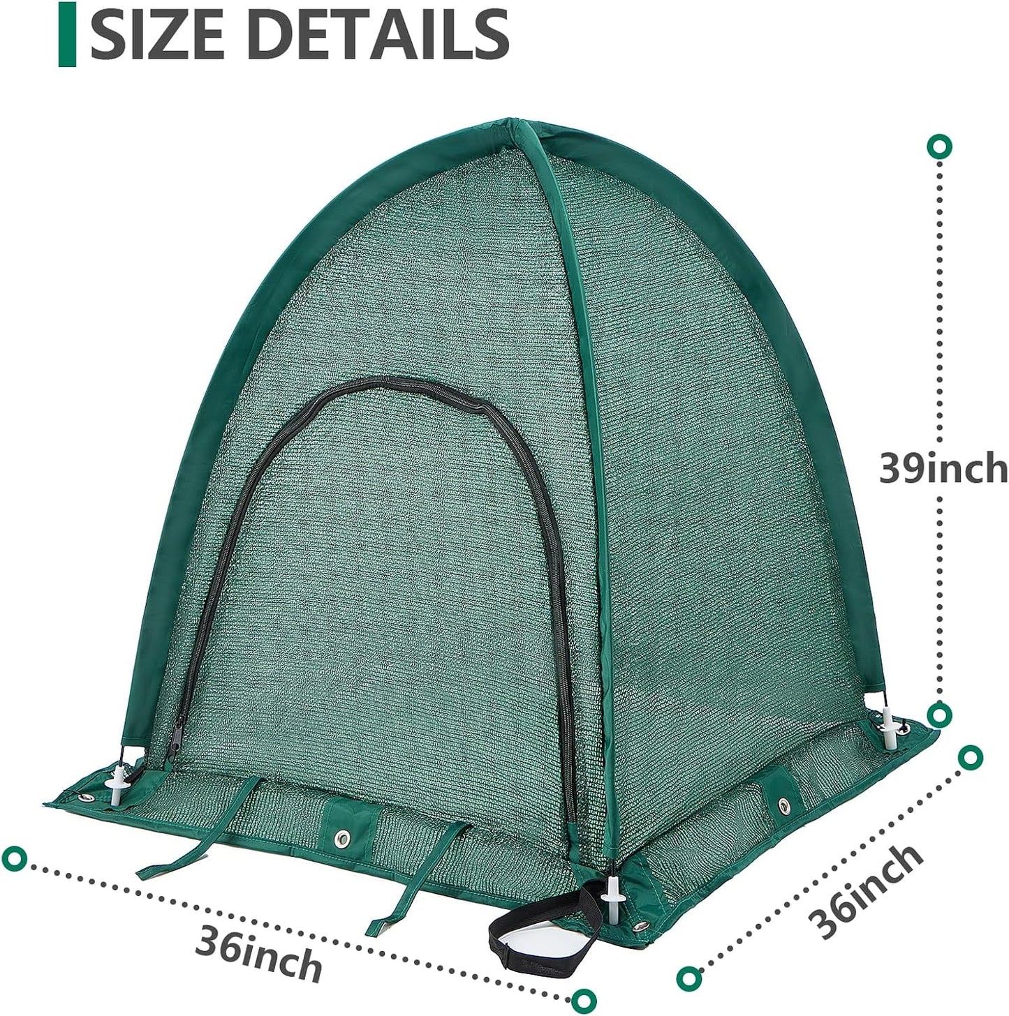 2 Pack Pop up Plant Cover, Garden Netting for Raised Beds, Crop Cage, Blueberry Bush Netting Cover with Metal Spikes Protect Plants Against Birds, Small Animals and Direct Sunlight - 28" x 28" x 30"