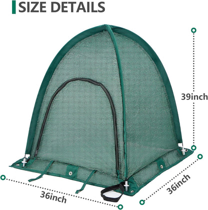 2 Pack Pop up Plant Cover, Garden Netting for Raised Beds, Crop Cage, Blueberry Bush Netting Cover with Metal Spikes Protect Plants Against Birds, Small Animals and Direct Sunlight - 28" x 28" x 30"