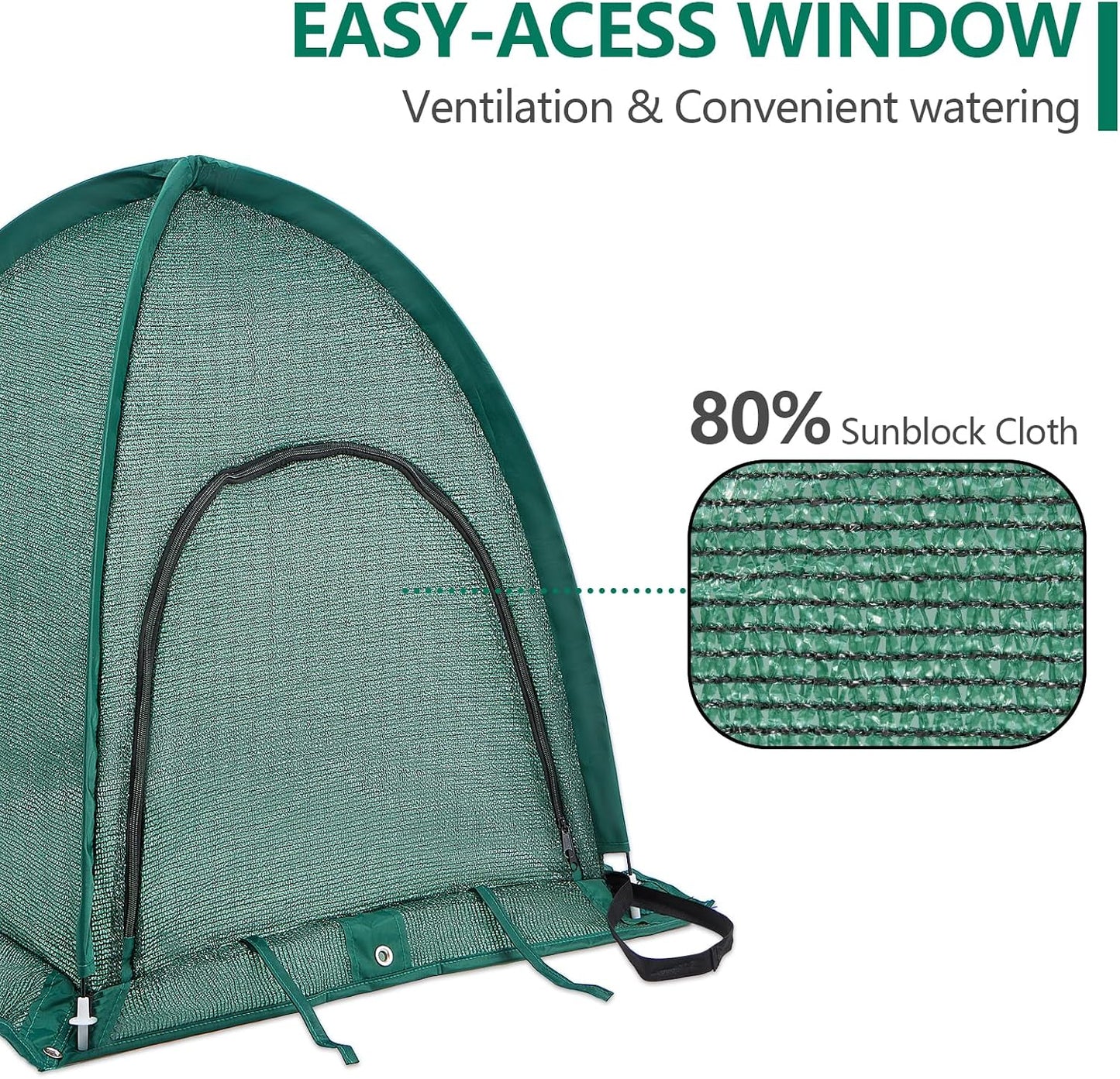 2 Pack Pop up Plant Cover, Garden Netting for Raised Beds, Crop Cage, Blueberry Bush Netting Cover with Metal Spikes Protect Plants Against Birds, Small Animals and Direct Sunlight - 28" x 28" x 30"