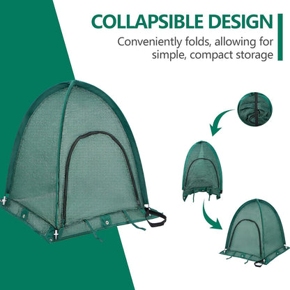 2 Pack Pop up Plant Cover, Garden Netting for Raised Beds, Crop Cage, Blueberry Bush Netting Cover with Metal Spikes Protect Plants Against Birds, Small Animals and Direct Sunlight - 28" x 28" x 30"
