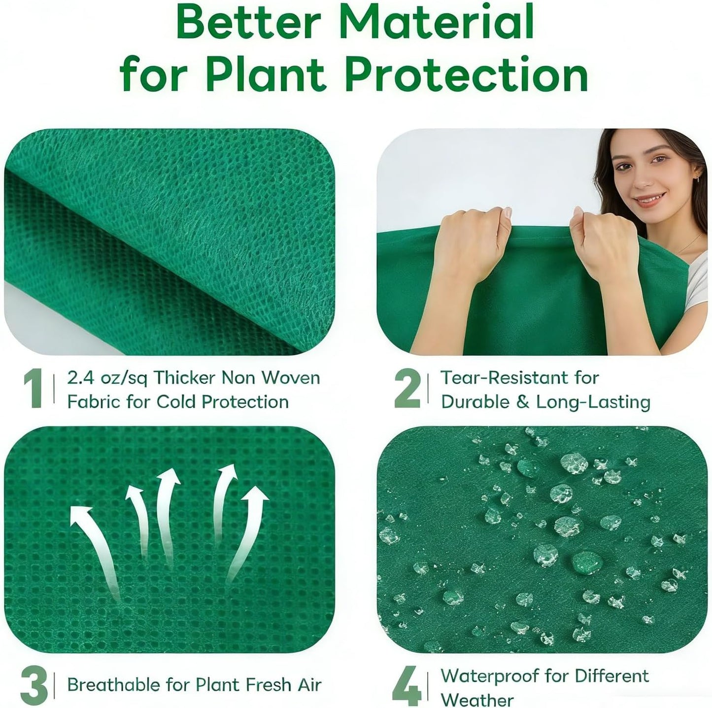 Plant Covers Freeze Protection-78"W x 95"H Extra Large Frost Blankets for Outdoor Plants, 2.4oz/yd² Heavy-Duty Christmas Tree Covers with Zipper & Drawstring – Reusable Winter Plant Freeze Cloth