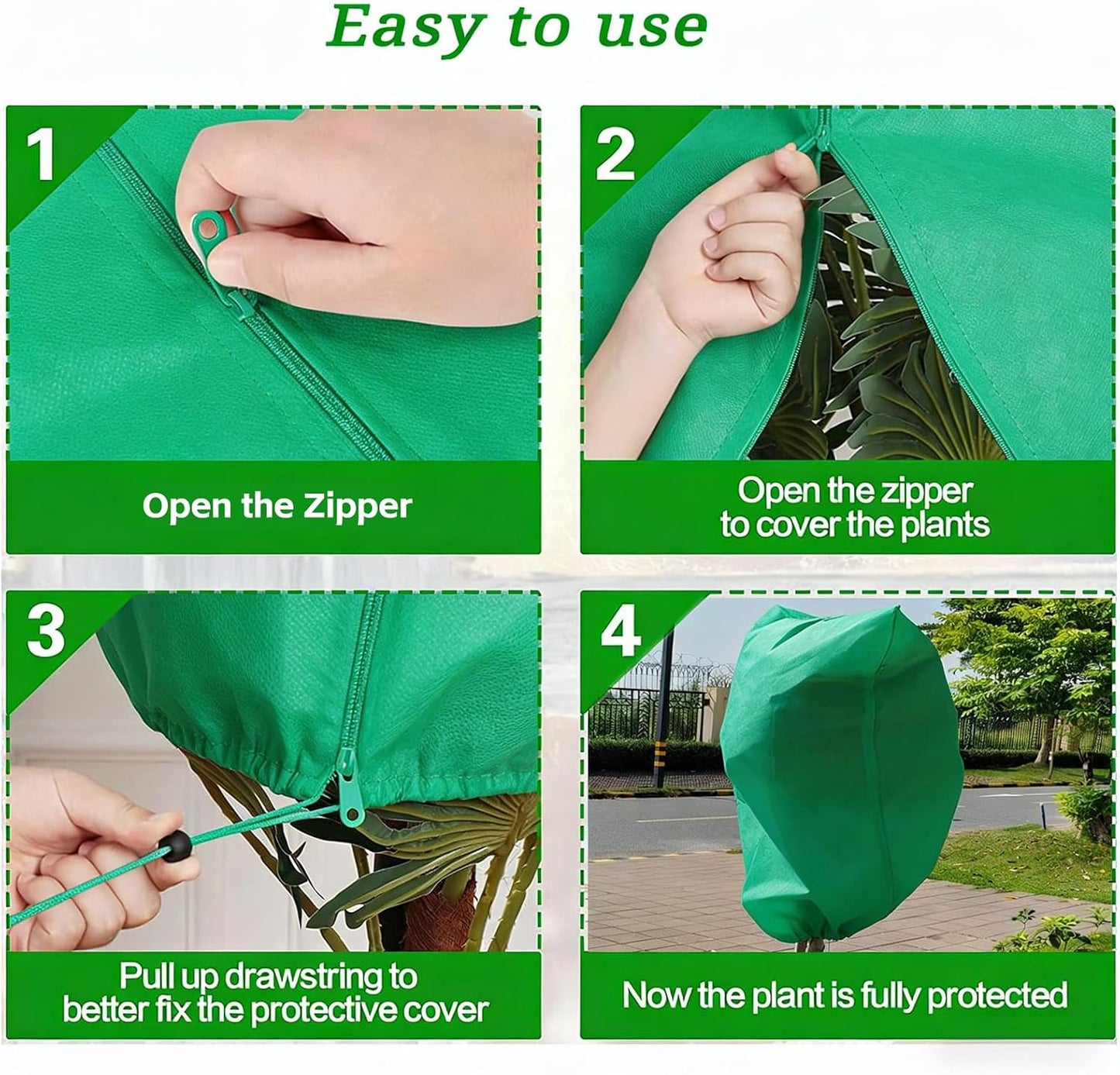 Plant Covers Freeze Protection-78"W x 95"H Extra Large Frost Blankets for Outdoor Plants, 2.4oz/yd² Heavy-Duty Christmas Tree Covers with Zipper & Drawstring – Reusable Winter Plant Freeze Cloth