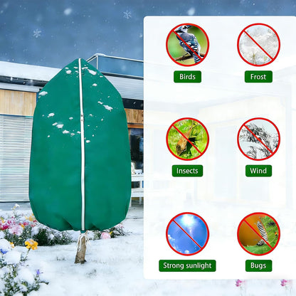 Plant Covers Freeze Protection-78"W x 95"H Extra Large Frost Blankets for Outdoor Plants, 2.4oz/yd² Heavy-Duty Christmas Tree Covers with Zipper & Drawstring – Reusable Winter Plant Freeze Cloth