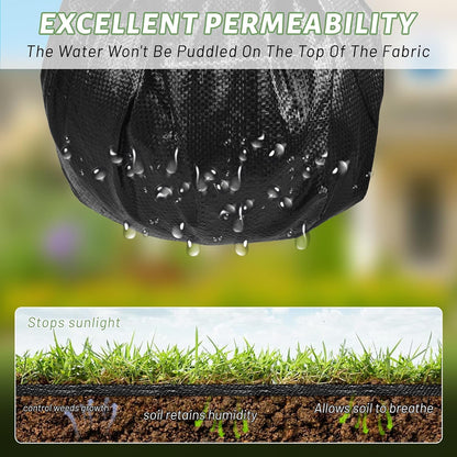 Weed Barrier Landscape Fabric 4FT x 100FT, 3.2oz, 2-Pack 4FTx50FT