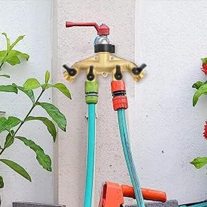 Brass Garden Hose Splitter 2 Way, 3/4 Inch Hose Connector Tap Splitter, Hose Y Splitter, Hose Spigot Adapter 2 Valves with Extra Rubber Washers