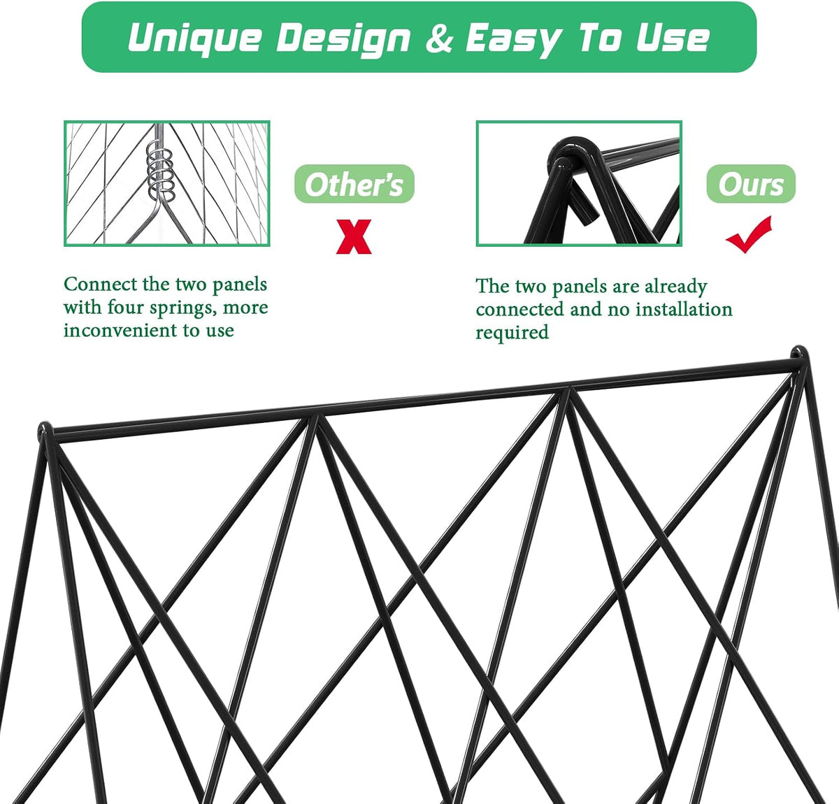 39.4" H 2 Pack Cucumber Trellis, Thickened Metal Garden Trellis