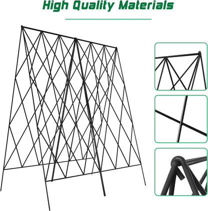 39.4" H 2 Pack Cucumber Trellis, Thickened Metal Garden Trellis