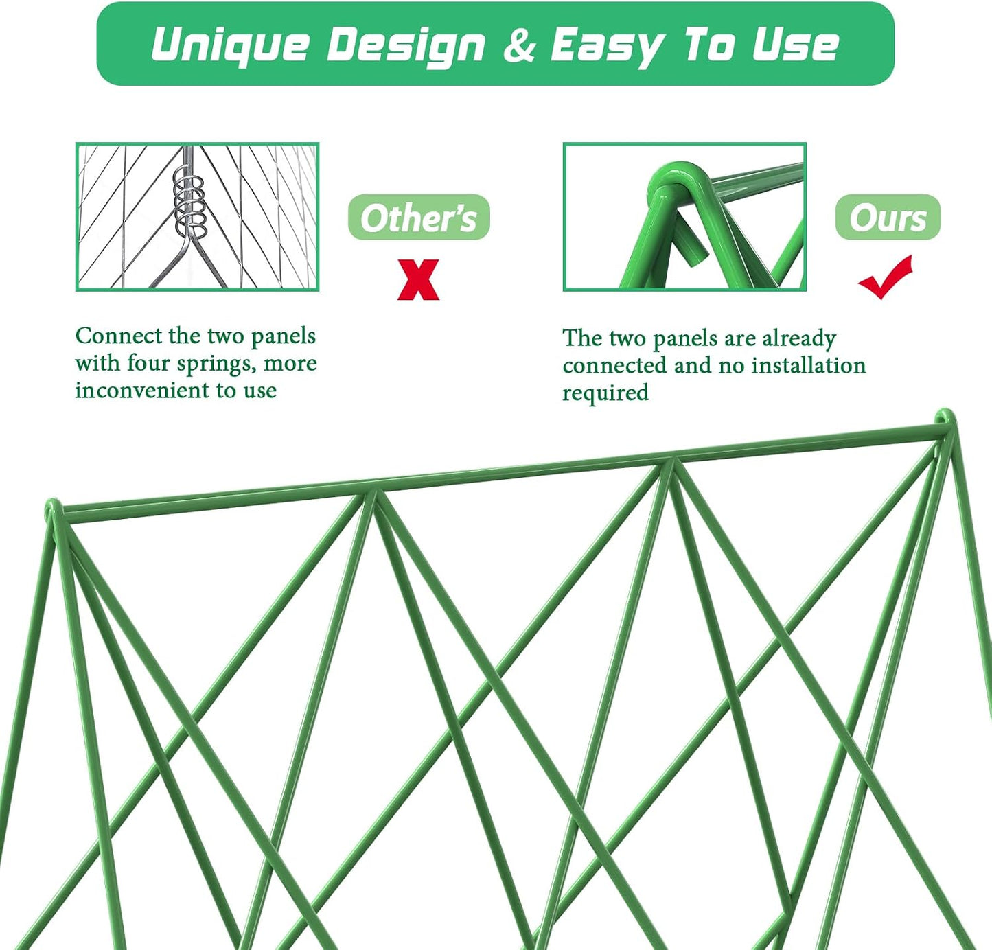 39.4" H 2 Pack Cucumber Trellis, Thickened Metal Garden Trellis