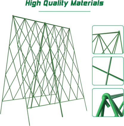 39.4" H 2 Pack Cucumber Trellis, Thickened Metal Garden Trellis