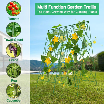 39.4" H 2 Pack Cucumber Trellis, Thickened Metal Garden Trellis