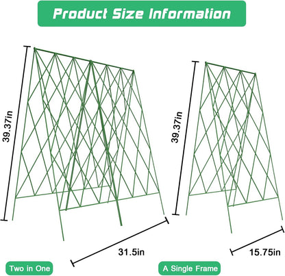 39.4" H 2 Pack Cucumber Trellis, Thickened Metal Garden Trellis