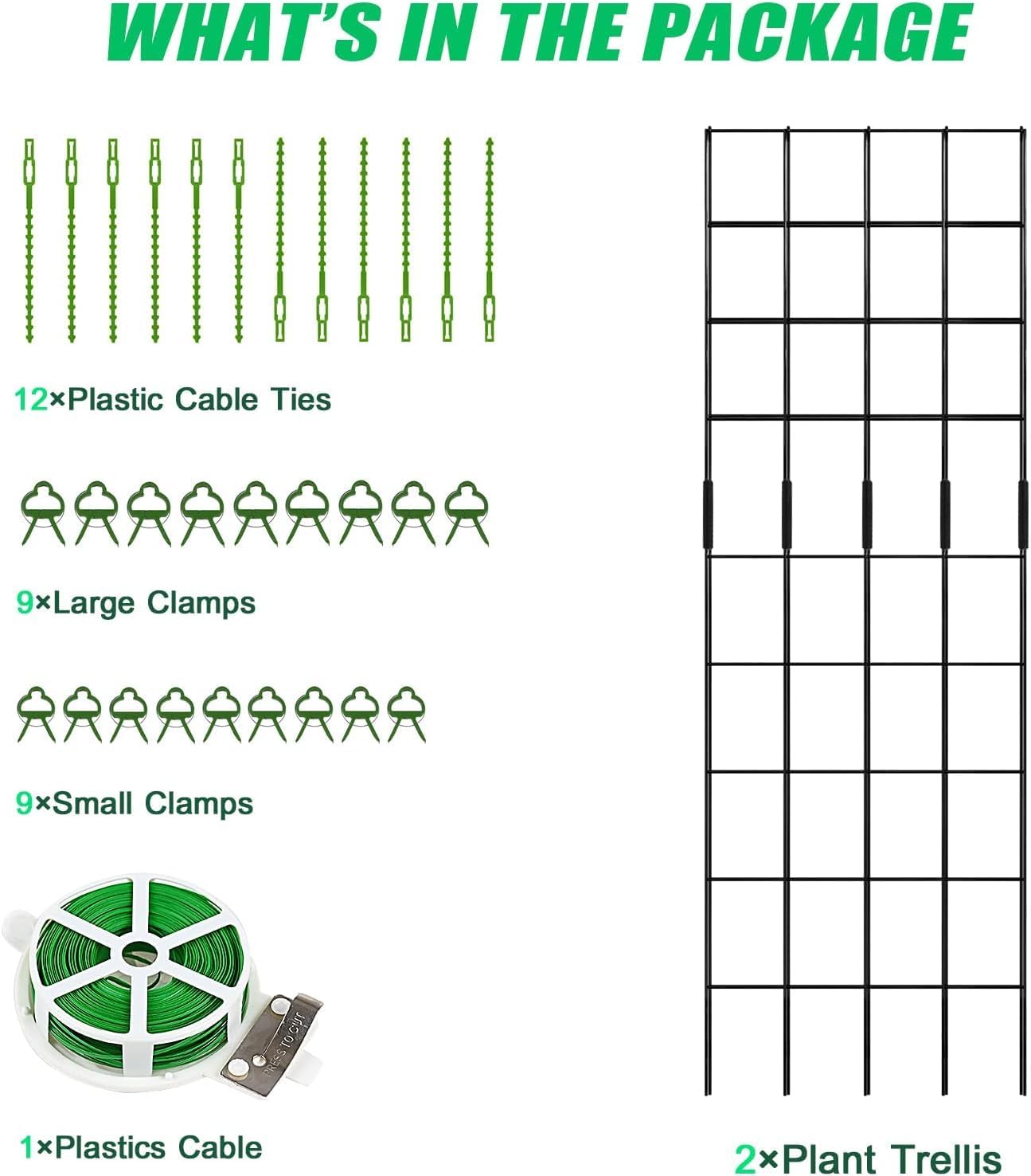 39.4" H 2 Pack Cucumber Trellis, Thickened Metal Garden Trellis