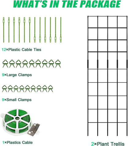 39.4" H 2 Pack Cucumber Trellis, Thickened Metal Garden Trellis