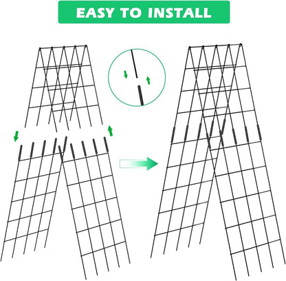 39.4" H 2 Pack Cucumber Trellis, Thickened Metal Garden Trellis