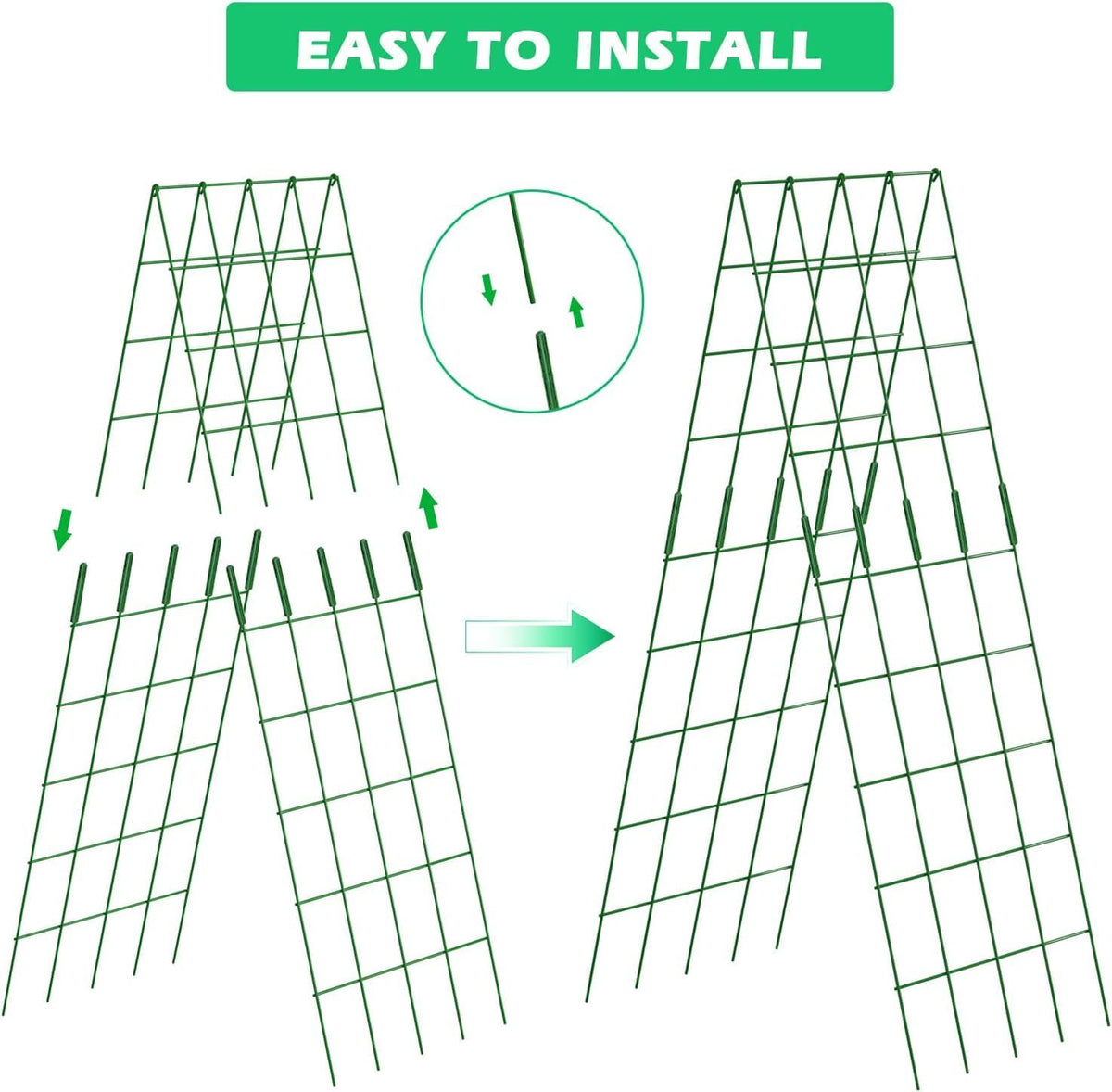 39.4" H 2 Pack Cucumber Trellis, Thickened Metal Garden Trellis