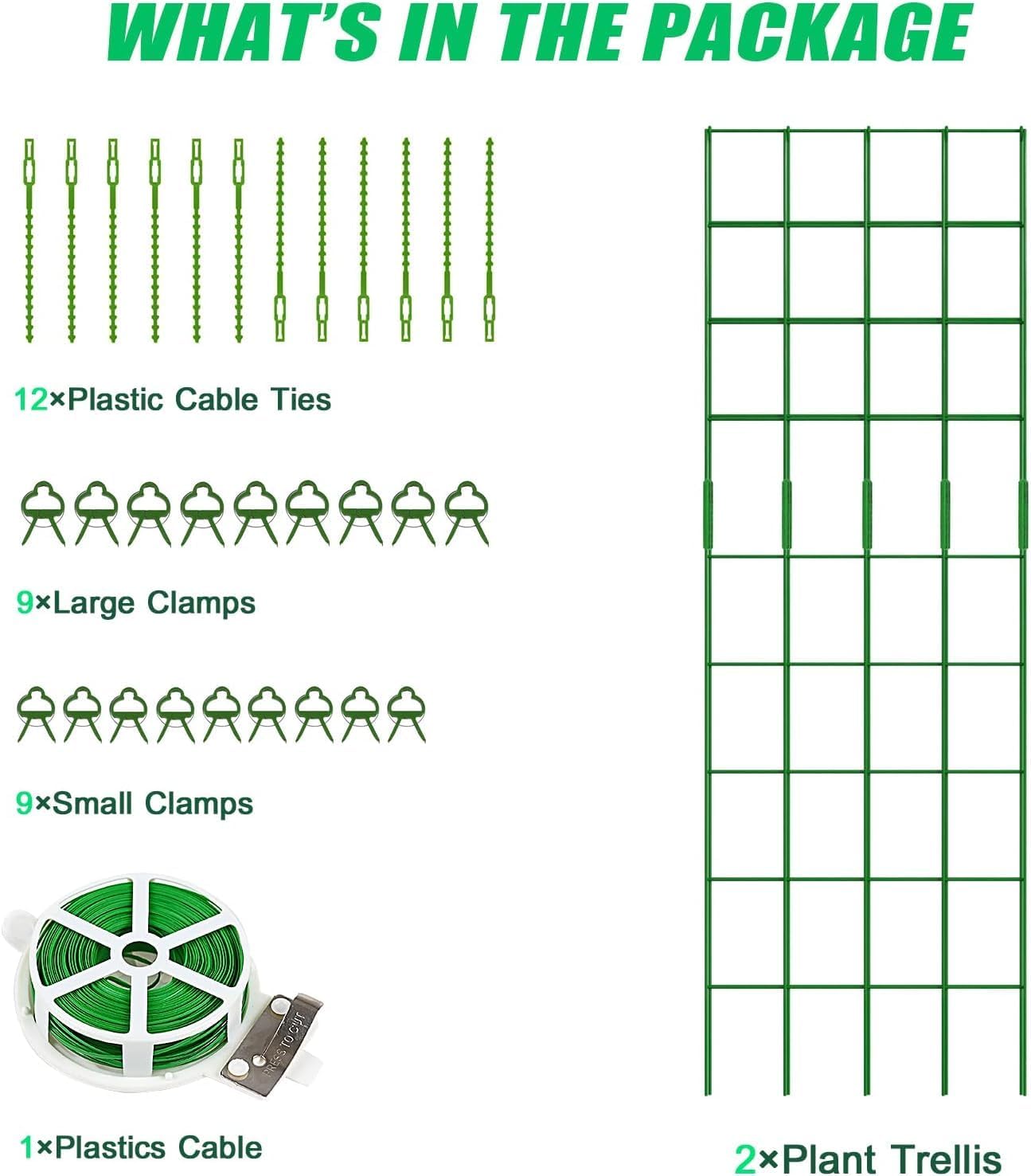 39.4" H 2 Pack Cucumber Trellis, Thickened Metal Garden Trellis