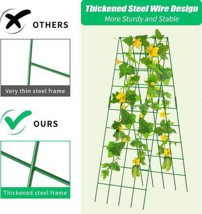 39.4" H 2 Pack Cucumber Trellis, Thickened Metal Garden Trellis