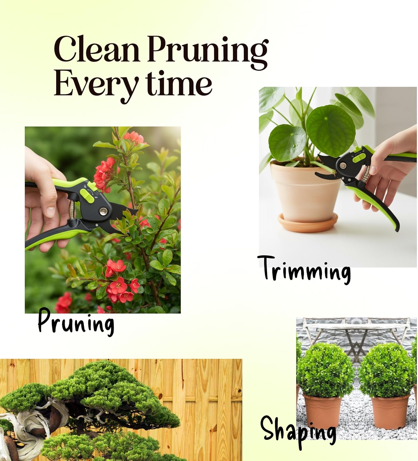 2-Pack Stainless Steel Gardening Scissors, Pruning Shears and Clippers for Gardening
