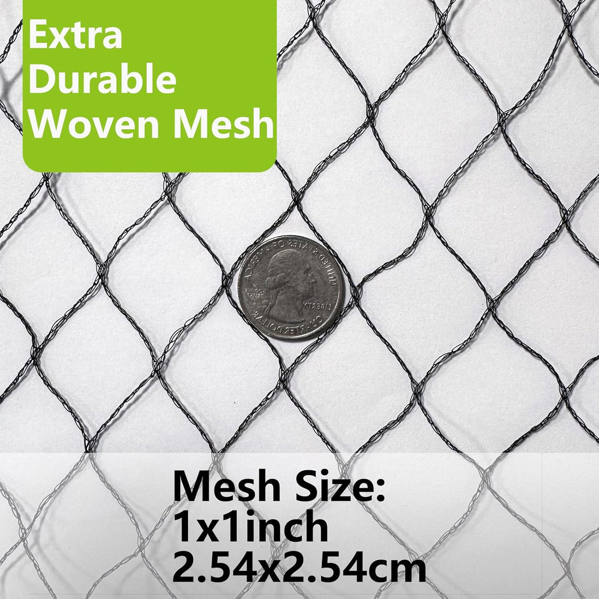 30x30ft Bird Netting, 1/2 inch Mesh, Heavy Duty Garden Netting