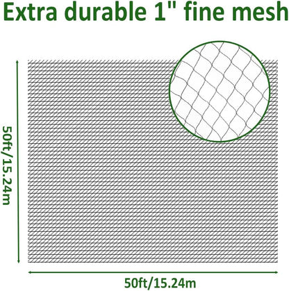 30x30ft Bird Netting, 1/2 inch Mesh, Heavy Duty Garden Netting