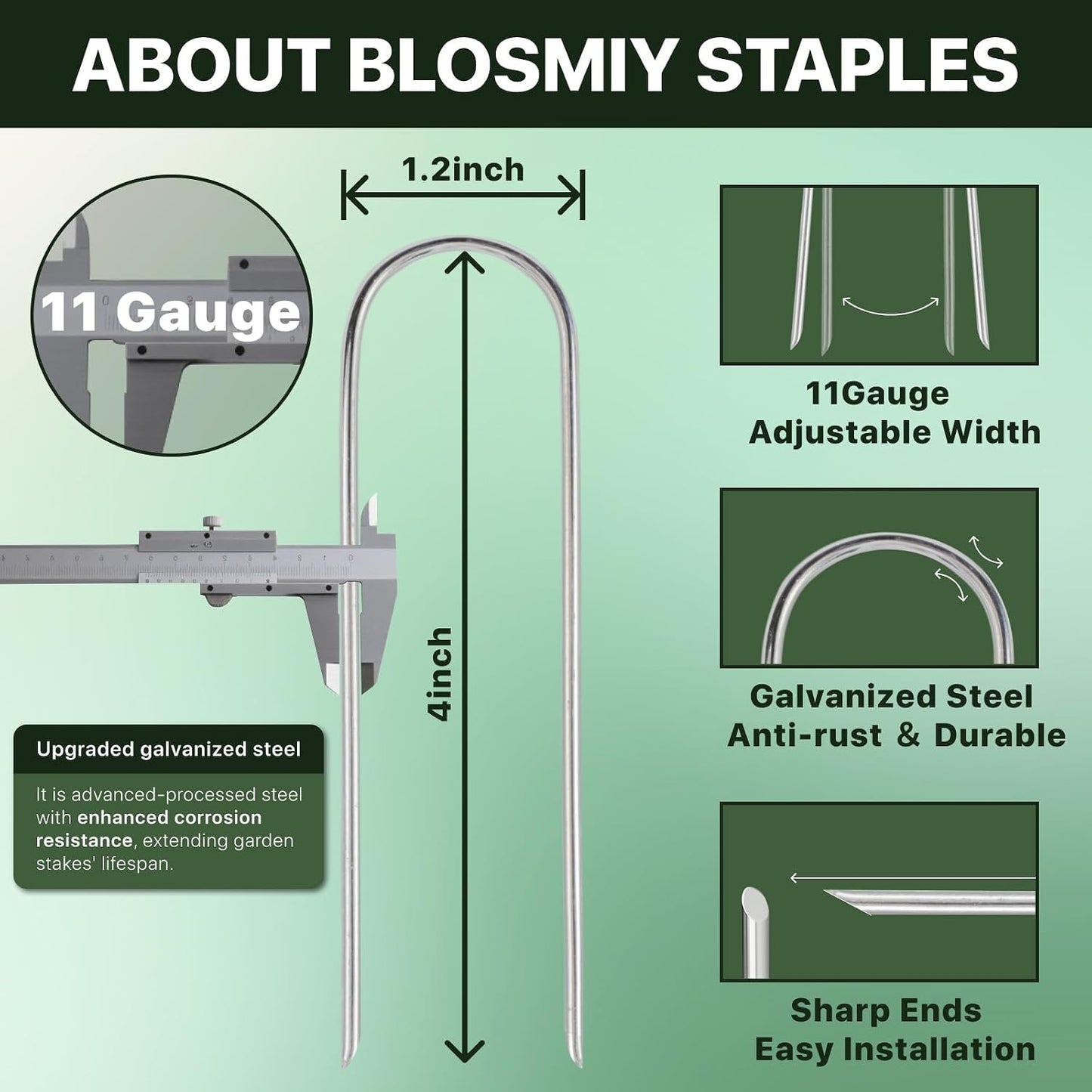U-Shaped Landscape Staples, 200 Pack 4 Inch Drip Irrigation Stakes