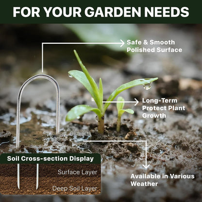 U-Shaped Landscape Staples, 200 Pack 4 Inch Drip Irrigation Stakes