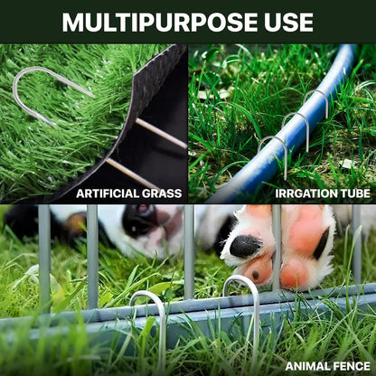 U-Shaped Landscape Staples, 200 Pack 4 Inch Drip Irrigation Stakes