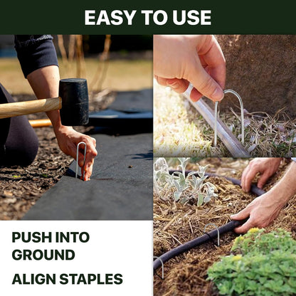 U-Shaped Landscape Staples, 200 Pack 4 Inch Drip Irrigation Stakes