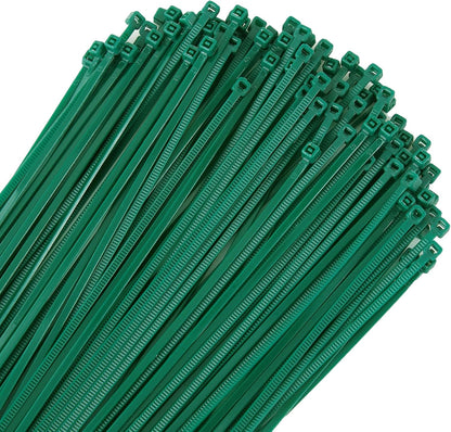 4 inch 3mm Dark Green Nylon Garden Cable Zip Ties Self Locking Cable Ties Twist Ties, Multi-Purpose Cable Tie (100 Pcs)