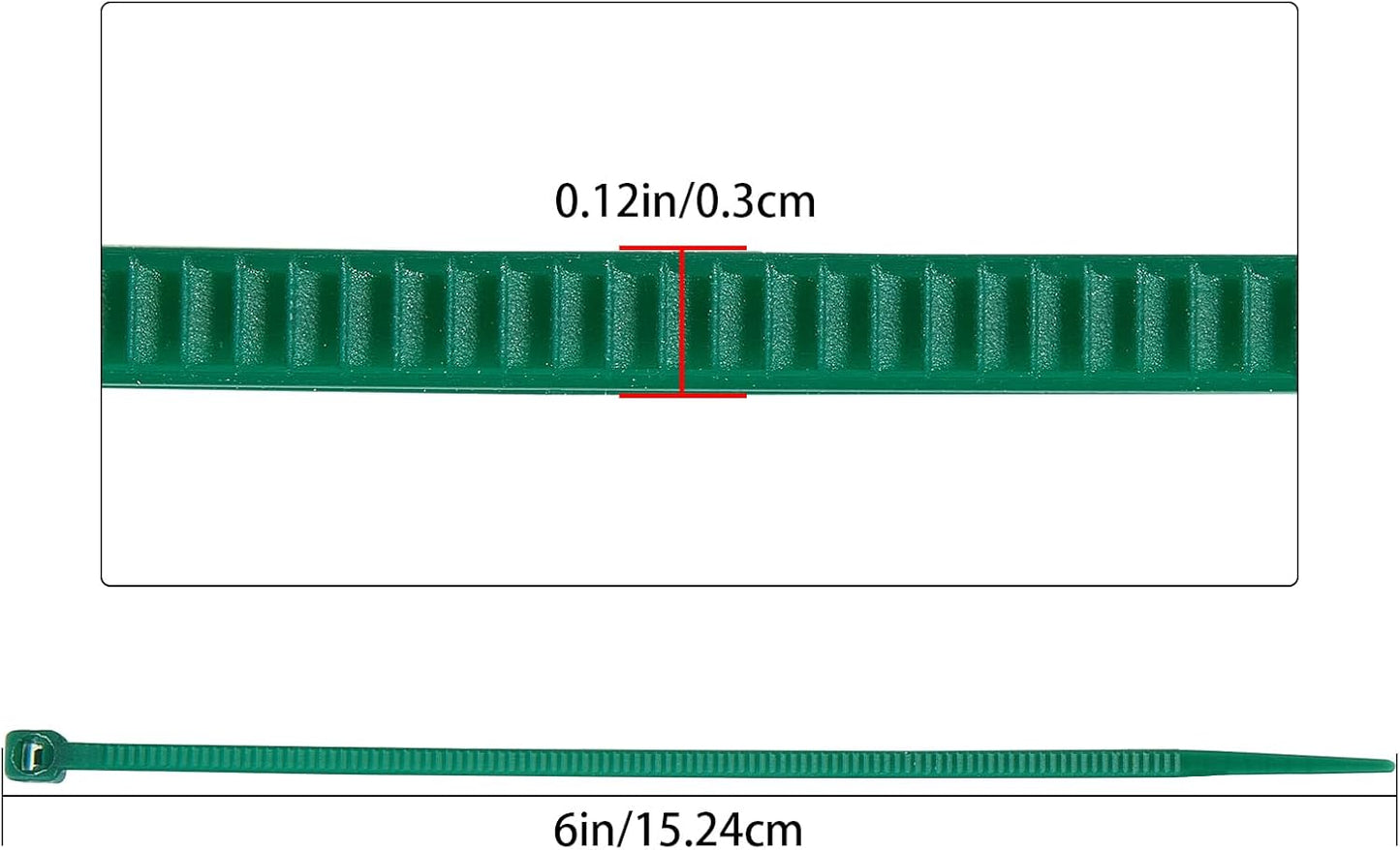 4 inch 3mm Dark Green Nylon Garden Cable Zip Ties Self Locking Cable Ties Twist Ties, Multi-Purpose Cable Tie (100 Pcs)