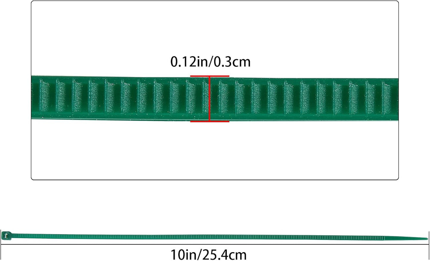 4 inch 3mm Dark Green Nylon Garden Cable Zip Ties Self Locking Cable Ties Twist Ties, Multi-Purpose Cable Tie (100 Pcs)