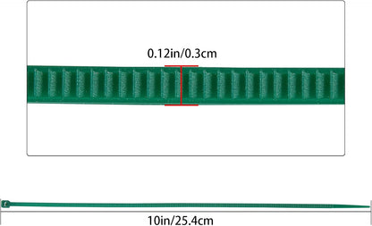 4 inch 3mm Dark Green Nylon Garden Cable Zip Ties Self Locking Cable Ties Twist Ties, Multi-Purpose Cable Tie (100 Pcs)