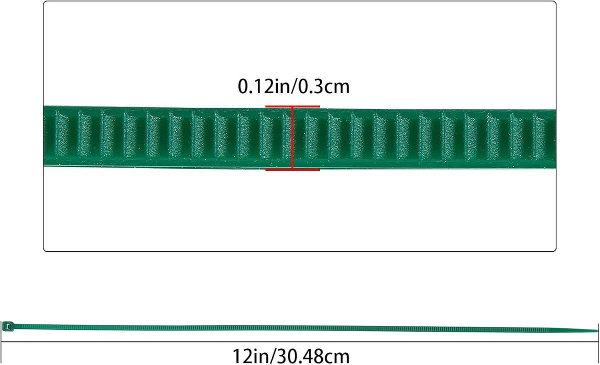 4 inch 3mm Dark Green Nylon Garden Cable Zip Ties Self Locking Cable Ties Twist Ties, Multi-Purpose Cable Tie (100 Pcs)