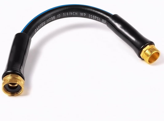 Short Garden Hose 1ft x 5/8",Rubber Leader Hose,Male to Female