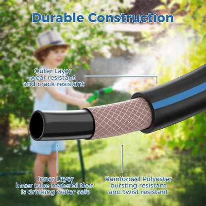 Short Garden Hose 1ft x 5/8",Rubber Leader Hose,Male to Female