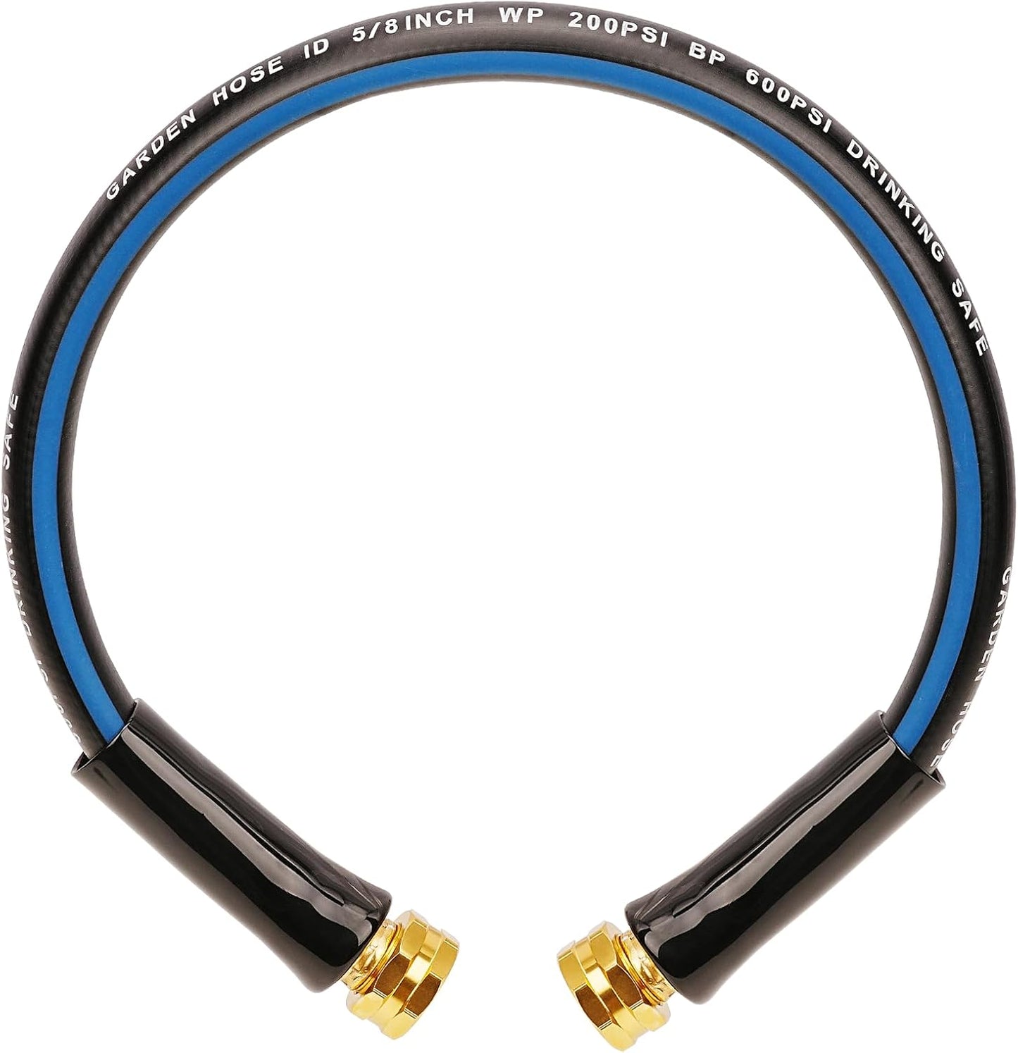 Short Garden Hose 1ft x 5/8",Rubber Leader Hose,Male to Female
