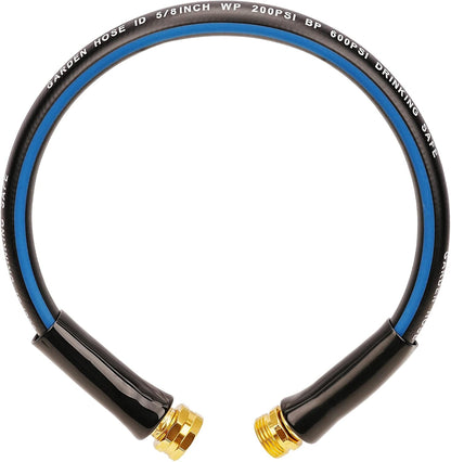 Short Garden Hose 1ft x 5/8",Rubber Leader Hose,Male to Female