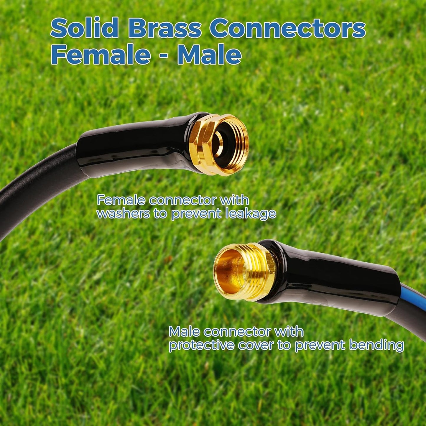 Short Garden Hose 1ft x 5/8",Rubber Leader Hose,Male to Female