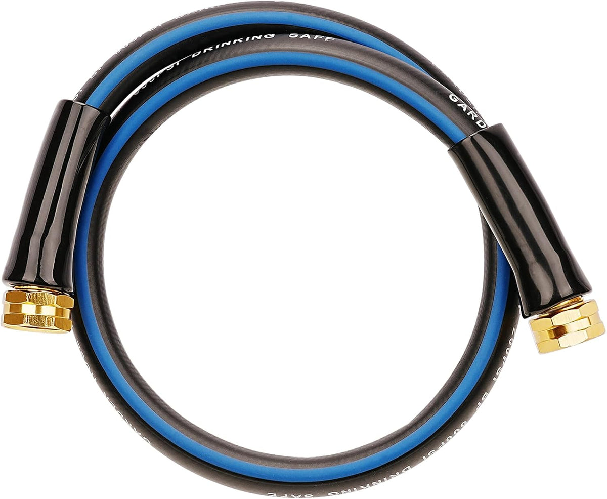 Short Garden Hose 1ft x 5/8",Rubber Leader Hose,Male to Female