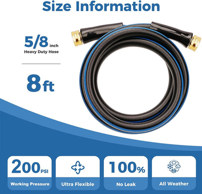 Short Garden Hose 1ft x 5/8",Rubber Leader Hose,Male to Female