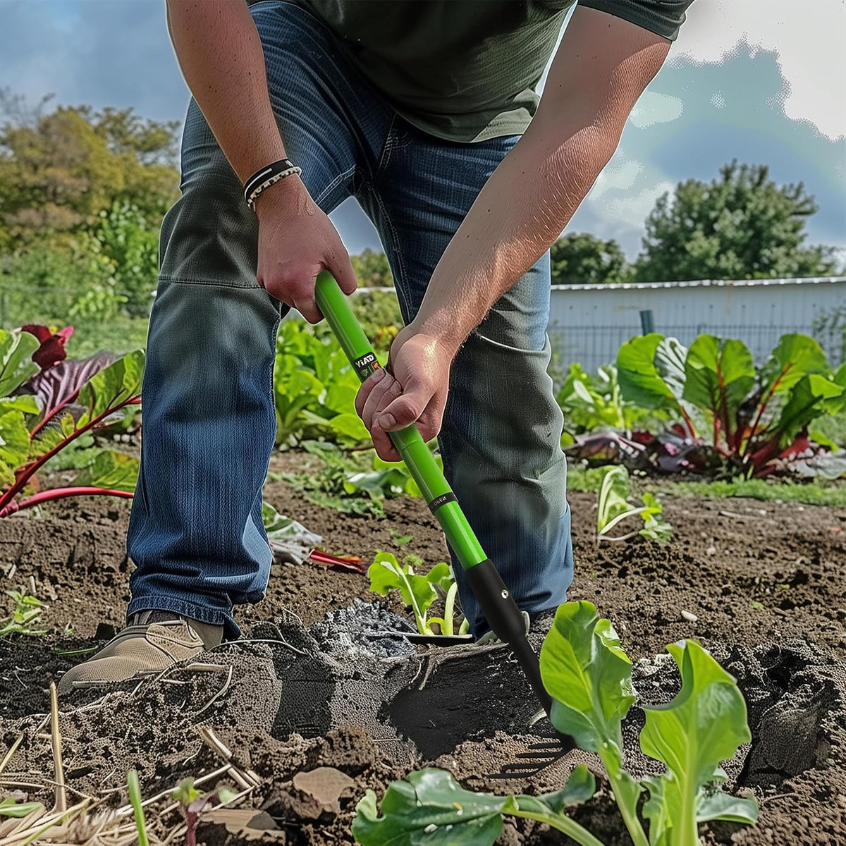 Small Garden Rake, 27-39" Telescopic Hand Cultivator