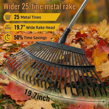 Small Garden Rake, 27-39" Telescopic Hand Cultivator