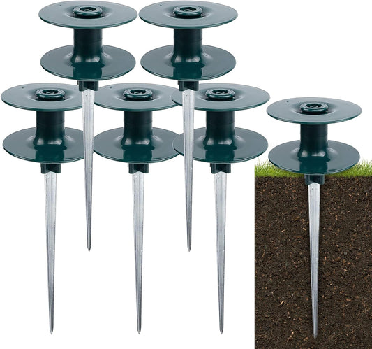 5 Packs Hose Guide, 7In Long Metal Spike with Heavy Duty Plastic Reel, Firmly Seated Water Hose Holder Spike Stand, Garden Plant Saver for Lawns, Yards, Gardens, 210429XA01-5-8643-1858400871